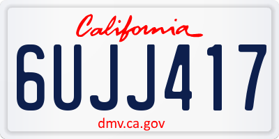 CA license plate 6UJJ417