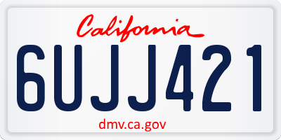 CA license plate 6UJJ421