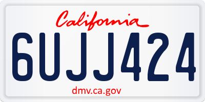 CA license plate 6UJJ424