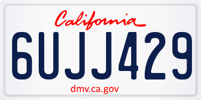 CA license plate 6UJJ429