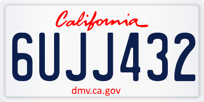 CA license plate 6UJJ432