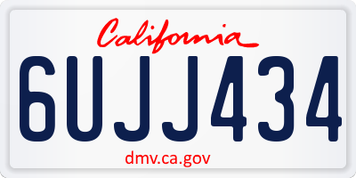 CA license plate 6UJJ434