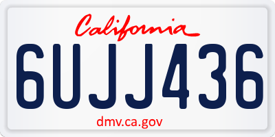 CA license plate 6UJJ436