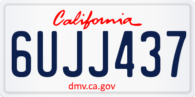 CA license plate 6UJJ437