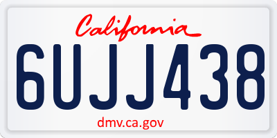 CA license plate 6UJJ438