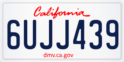 CA license plate 6UJJ439