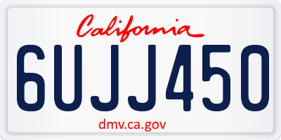 CA license plate 6UJJ450