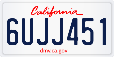 CA license plate 6UJJ451