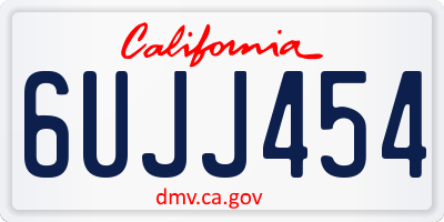 CA license plate 6UJJ454