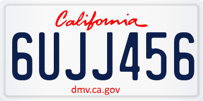 CA license plate 6UJJ456
