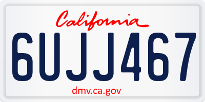 CA license plate 6UJJ467