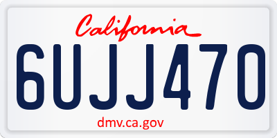 CA license plate 6UJJ470