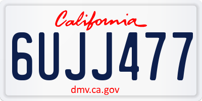 CA license plate 6UJJ477