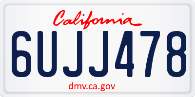 CA license plate 6UJJ478