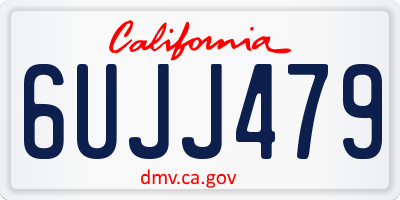 CA license plate 6UJJ479
