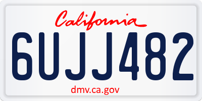 CA license plate 6UJJ482