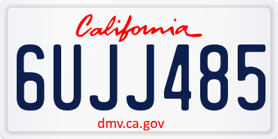 CA license plate 6UJJ485
