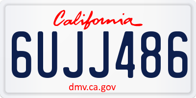 CA license plate 6UJJ486