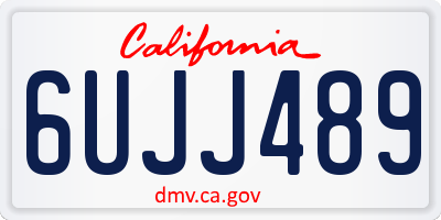 CA license plate 6UJJ489