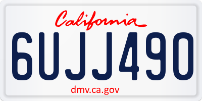 CA license plate 6UJJ490