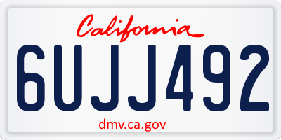 CA license plate 6UJJ492