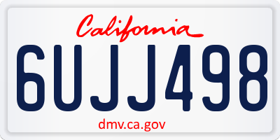CA license plate 6UJJ498