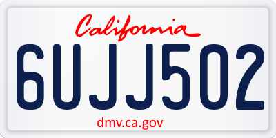 CA license plate 6UJJ502