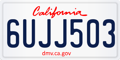 CA license plate 6UJJ503