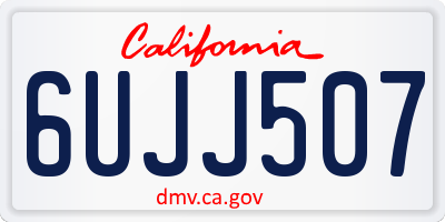CA license plate 6UJJ507