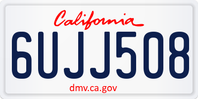 CA license plate 6UJJ508