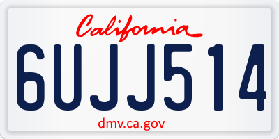 CA license plate 6UJJ514