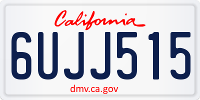 CA license plate 6UJJ515