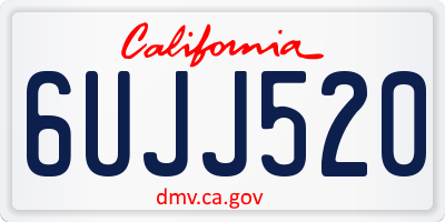 CA license plate 6UJJ520