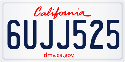 CA license plate 6UJJ525