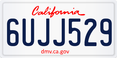 CA license plate 6UJJ529