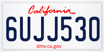 CA license plate 6UJJ530