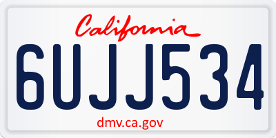 CA license plate 6UJJ534