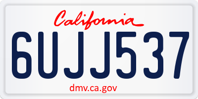 CA license plate 6UJJ537