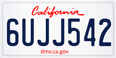 CA license plate 6UJJ542