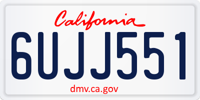 CA license plate 6UJJ551