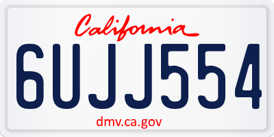 CA license plate 6UJJ554