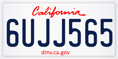 CA license plate 6UJJ565