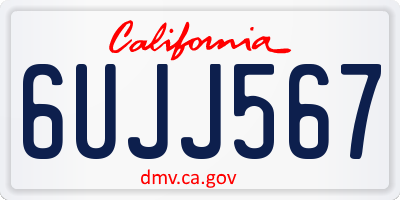 CA license plate 6UJJ567