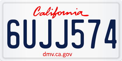 CA license plate 6UJJ574