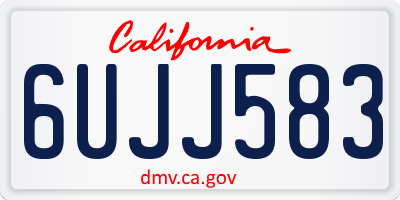 CA license plate 6UJJ583