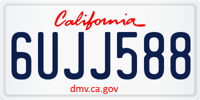 CA license plate 6UJJ588