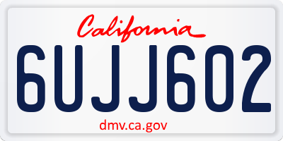 CA license plate 6UJJ602