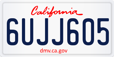 CA license plate 6UJJ605
