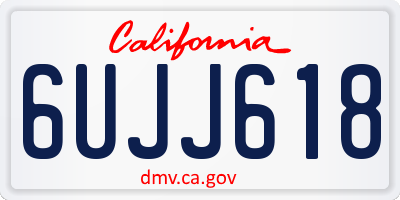 CA license plate 6UJJ618