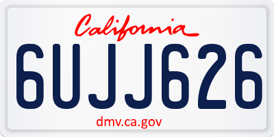 CA license plate 6UJJ626
